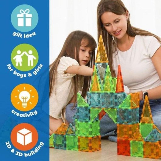 Geomag Magnetic Tiles Gems 44 4102 44 peças