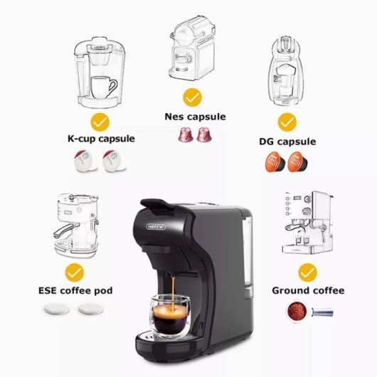 Máquina de café de cápsulas HiBREW H1A 1450 W 19 Bares extração quente e fria