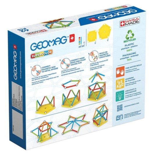 Geomag Super Color Recycled 383 Set de Construcción Magnética 42 piezas