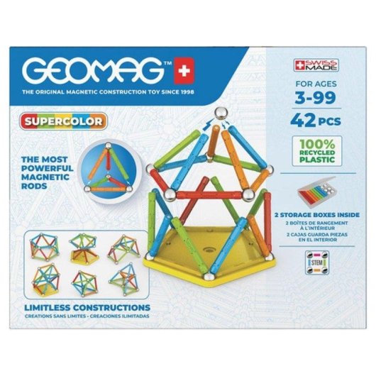 Geomag Super Color Recycled 383 Set de Construcción Magnética 42 piezas