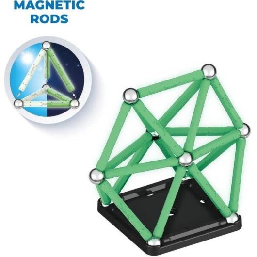 Geomag Ecofriendly Glow Set 42 Peças De Construção Magnética Com Varas Luminosas E Esferas 42 peças