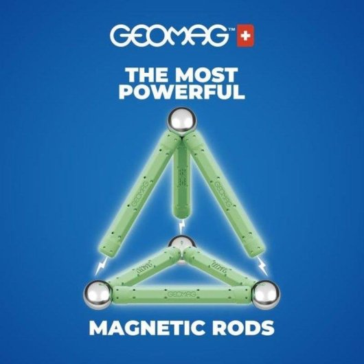 Geomag Ecofriendly Glow Set 42 Peças De Construção Magnética Com Varas Luminosas E Esferas 42 peças