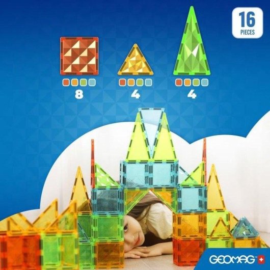 Geomag GM4100 Tiles Gems Set De Construção Magnético 16 peças