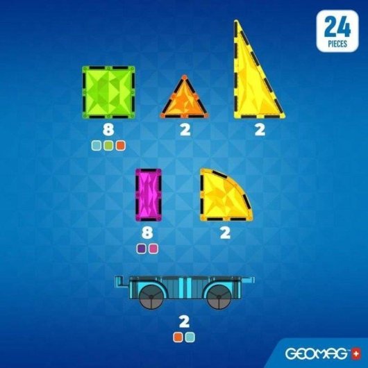 Geomag Magnetic Tiles Gems Vehicles GM211 24 peças