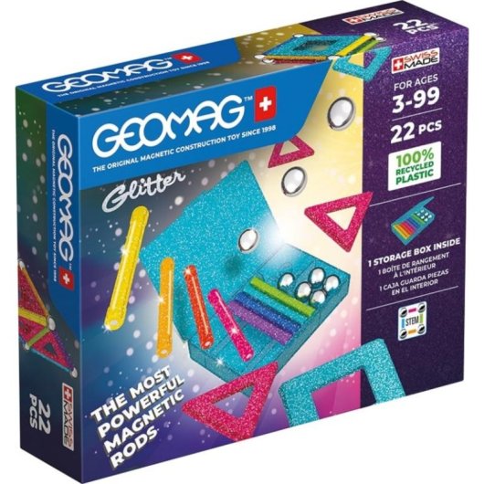 Geomag Ecofriendly Glitter Set Magnético 22 Peças
