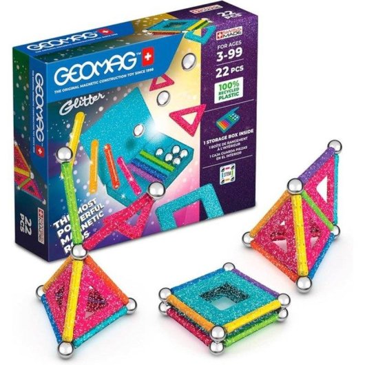 Geomag Ecofriendly Glitter Set Magnético 22 Peças