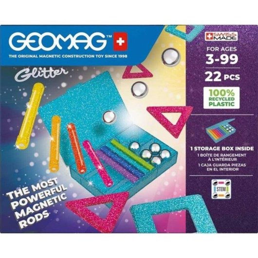 Geomag Ecofriendly Glitter Set Magnético 22 Peças