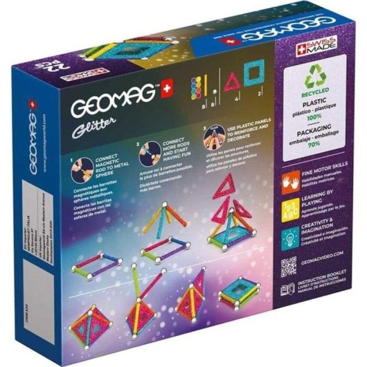 Geomag Ecofriendly Glitter Set Magnético 22 Peças