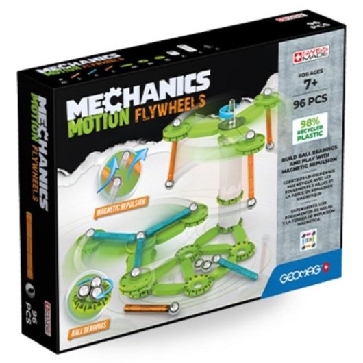 Geomag Mechanics Motion Flywheels 756 Set Magnético De Construção 96 peças