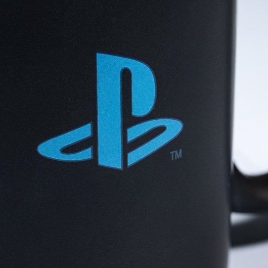Taza Play Station Iconos Azul Y Negro Cerámica 325 Mls