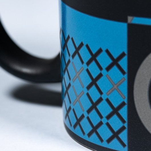 Taza Play Station Iconos Azul Y Negro Cerámica 325 Mls