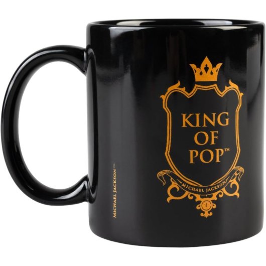 Taza Negra Michael Jackson Cerámica 350 Mls