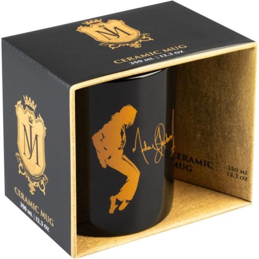 Taza Negra Michael Jackson Cerámica 350 Mls