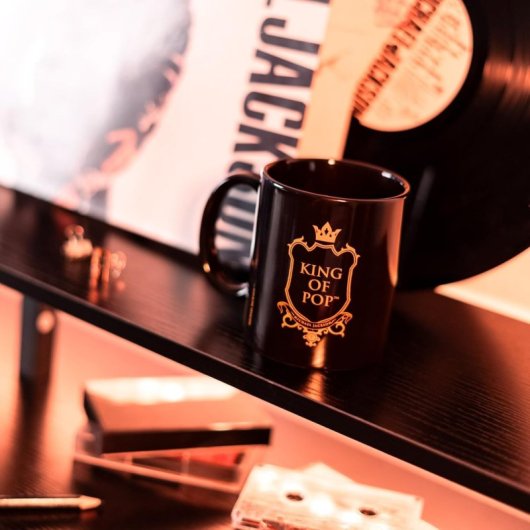 Taza Negra Michael Jackson Cerámica 350 Mls