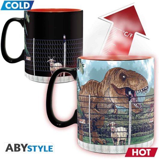 Taza Mágica Jurassic Park Puertas Parque Tiranosaurio Rex Térmica 460 Mls
