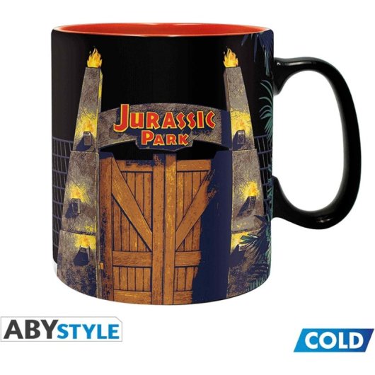 Taza Mágica Jurassic Park Puertas Parque Tiranosaurio Rex Térmica 460 Mls