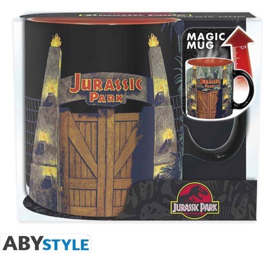 Taza Mágica Jurassic Park Puertas Parque Tiranosaurio Rex Térmica 460 Mls