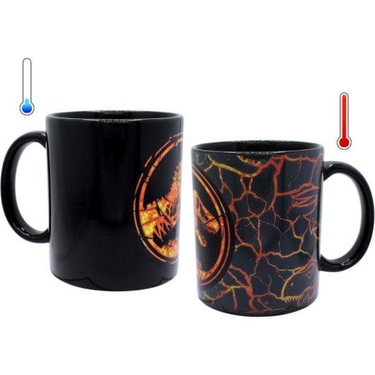 Taza Sensitiva Al Calor Logo Jurassic World Cerámica 320 Mls