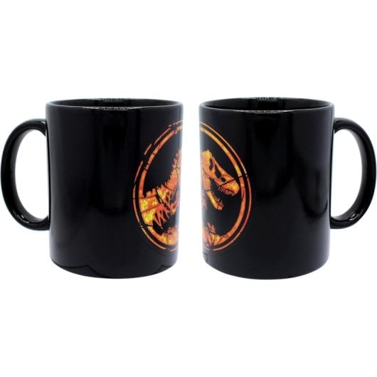 Taza Sensitiva Al Calor Logo Jurassic World Cerámica 320 Mls