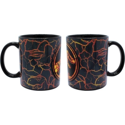 Taza Sensitiva Al Calor Logo Jurassic World Cerámica 320 Mls