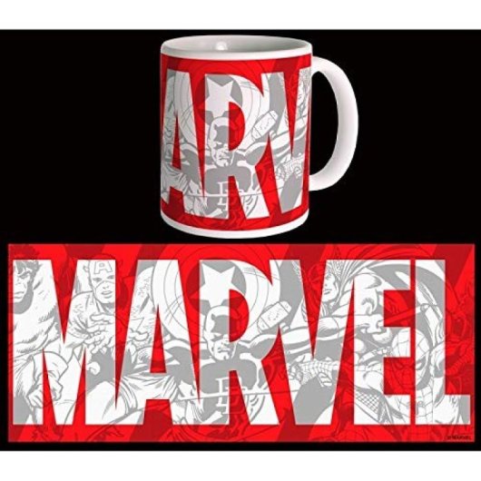 Taza Marvel Logo Grande Cerámica 300 Mls