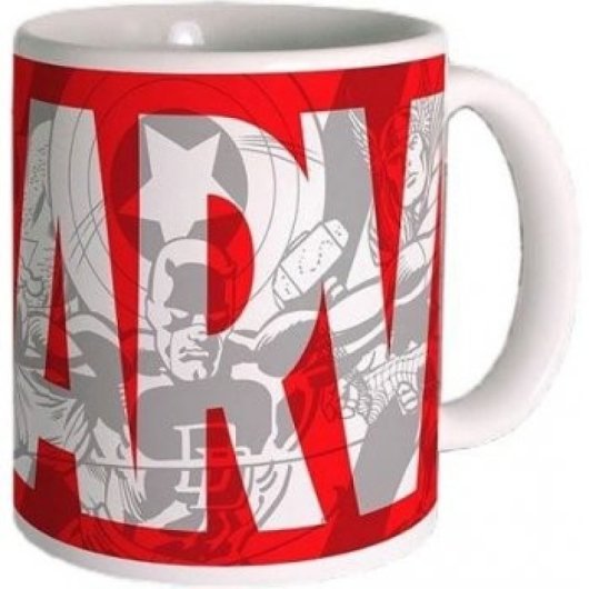 Taza Marvel Logo Grande Cerámica 300 Mls