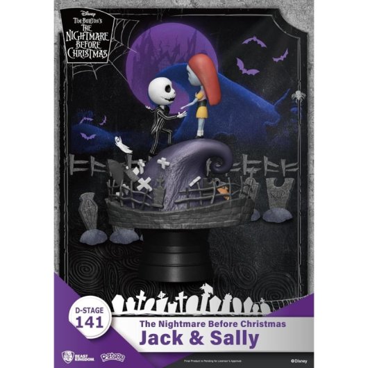 Figura Jack & Sally Pesadilla Antes De Navidad Disney D Stage Diorama 16 Cms