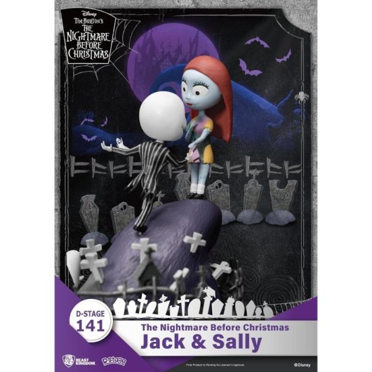 Figura Jack & Sally Pesadilla Antes De Navidad Disney D Stage Diorama 16 Cms