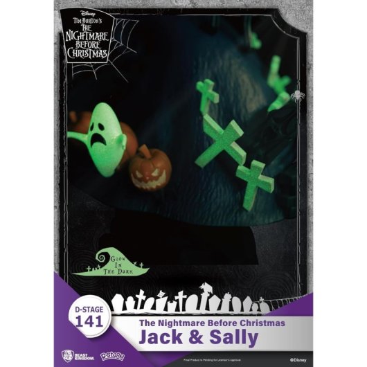 Figura Jack & Sally Pesadilla Antes De Navidad Disney D Stage Diorama 16 Cms