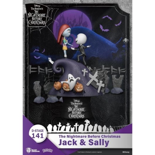 Figura Jack & Sally Pesadilla Antes De Navidad Disney D Stage Diorama 16 Cms