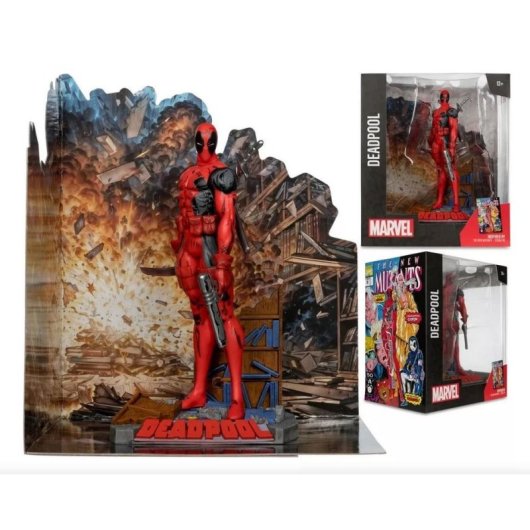 Figura Deadpool Marvel Estatua Diorama 18 Cms