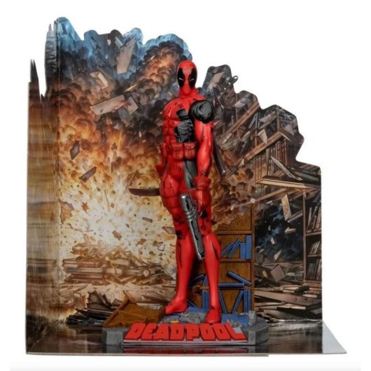 Figura Deadpool Marvel Estatua Diorama 18 Cms