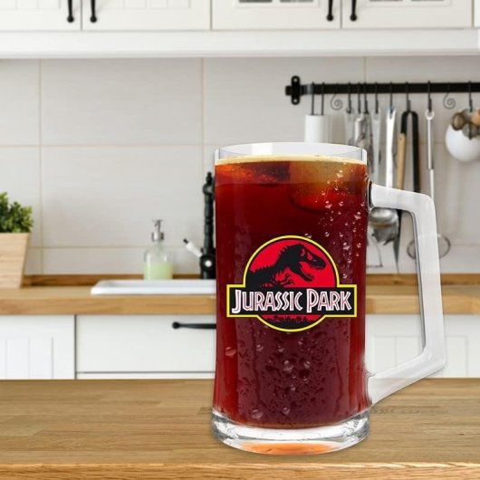 Jarra De Cristal Jurassic Park Logo