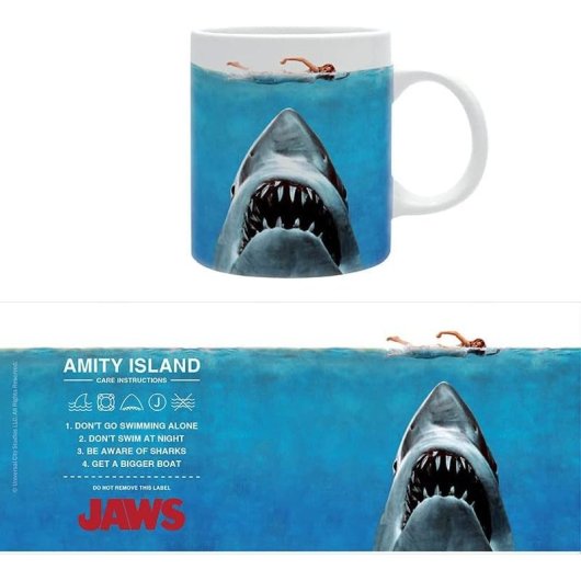 Taza Tiburón Jaws Instrucciones Amity Island Care 320 Mls