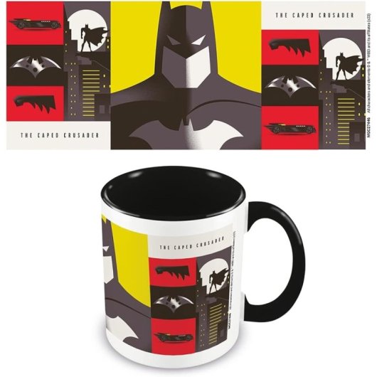 Taza Batman El Cruzado De La Capa Colores Dc Cerámica 320 Mls