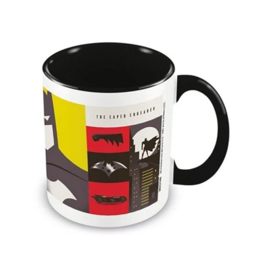 Taza Batman El Cruzado De La Capa Colores Dc Cerámica 320 Mls