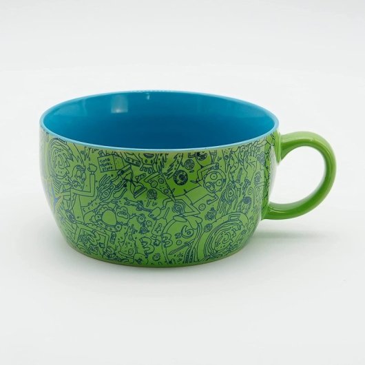 Set De Desayuno Rick & Morty Taza 380 Mls + Bol 850 Mls Cerámica