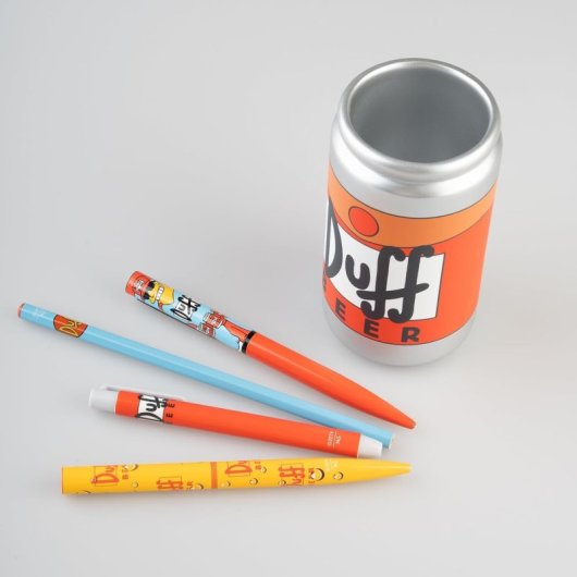 Bote 3d Lata De Cerveza Duff Con Set De Escritura Los Simpsons