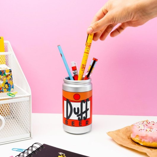 Bote 3d Lata De Cerveza Duff Con Set De Escritura Los Simpsons