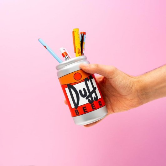 Bote 3d Lata De Cerveza Duff Con Set De Escritura Los Simpsons
