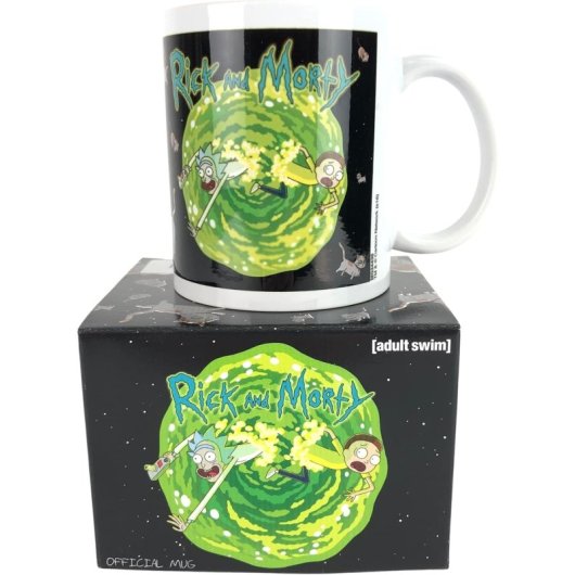 Taza Dimensión Gatos Voladores Rick Y Morty Cerámica 320 Mls