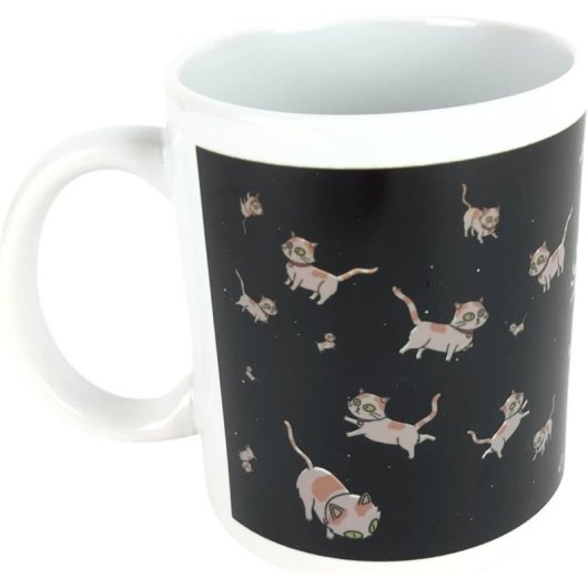 Taza Dimensión Gatos Voladores Rick Y Morty Cerámica 320 Mls
