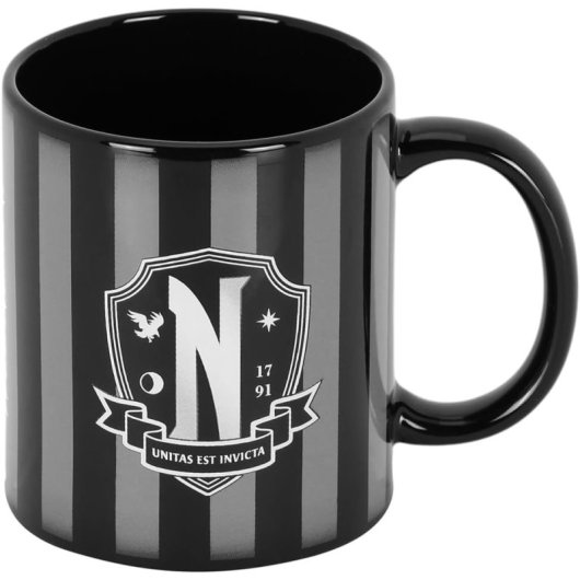Taza Logo Escuela Wednesday Cerámica 380 Mls