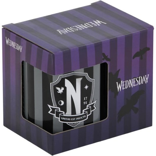 Taza Logo Escuela Wednesday Cerámica 380 Mls