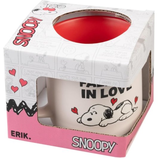 Taza Falling In Love Snoopy Cerámica 320 Mls