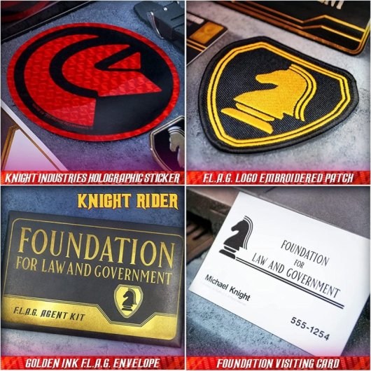 Kit El Coche Fantástico Knight Rider Flag Agent De Colección