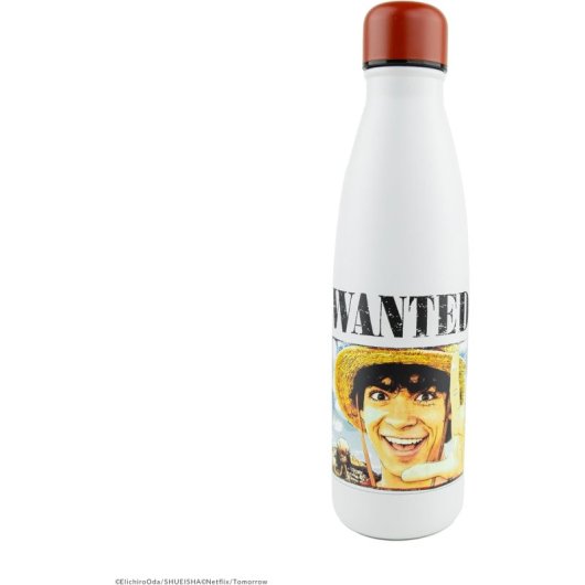 Botella Metálica Cartel Se Busca Monkey D. Luffy One Piece 500 Mls