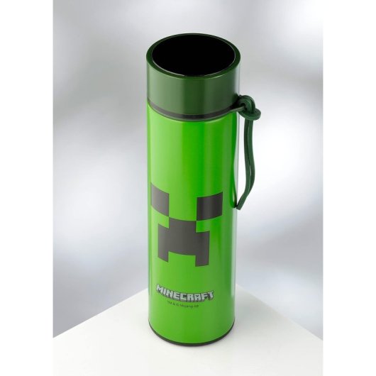 Bouteille Isotherme Puckator Creeper Minecraft Thermomètre Digital 450 ml