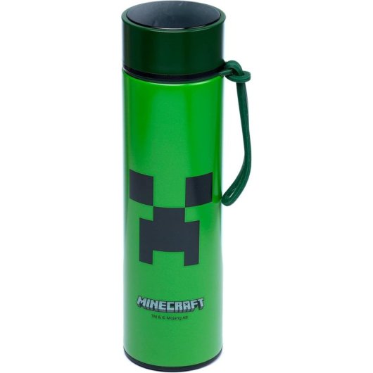 Bouteille Isotherme Puckator Creeper Minecraft Thermomètre Digital 450 ml