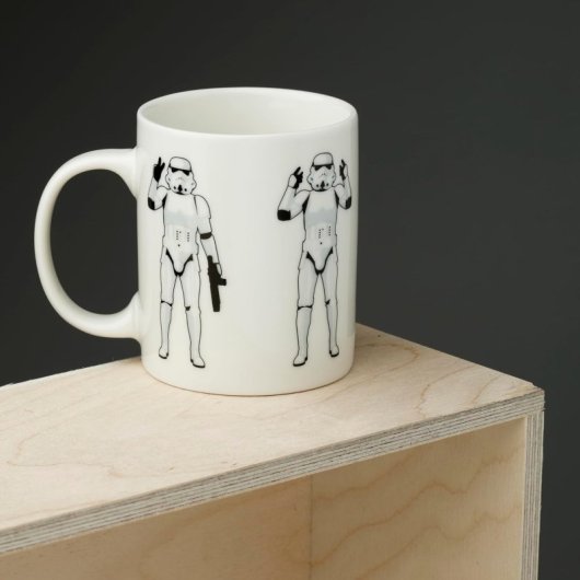 Taza Soldado Imperial Saludando Original Stormtrooper Star Wars Cerámica 300 Mls